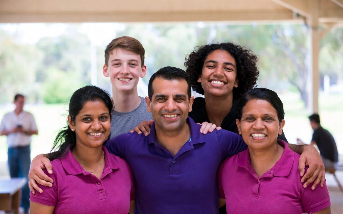 A Support For Everyone team of support workers smiling together outdoors